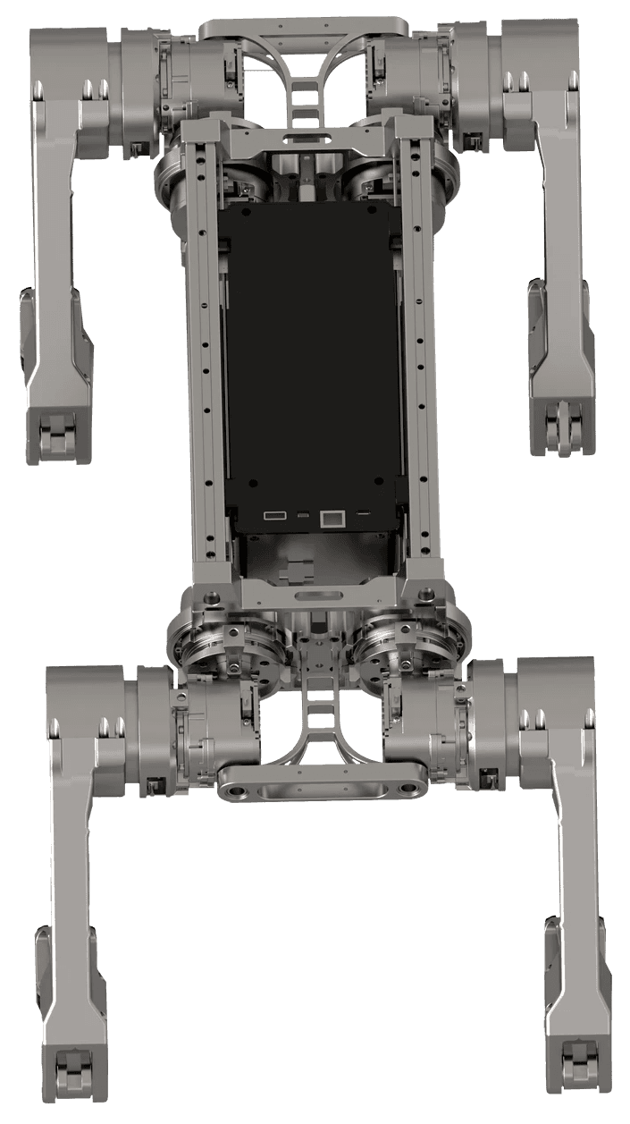 Top view of the Black Panther X modular quadruped frame